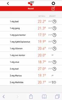 En hendelse er en periode med enten komfort eller sparetemperatur.