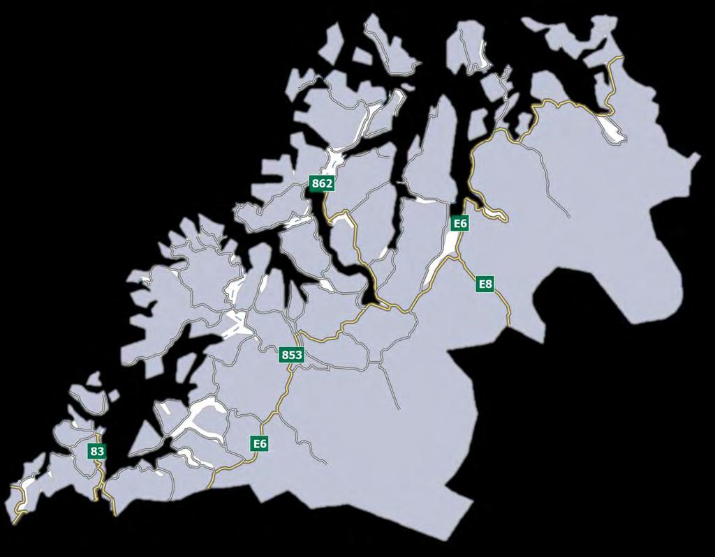 Prosjekt 2017 Diverse tiltak - Troms E6 Indre Nordnes-Skardalen (Kåfjord) Rassikringstunnel- Elektro og automasjon - Kostnad: 20-50 mill. kr Fv. 863 Langsundforbindelsen Fv.
