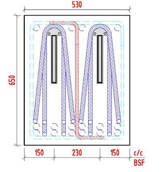 Senternåler: Nødvendig tverrnittareal: F f 67500 435 H 155mm 155mm Nødvendig antall Ø10 nåler: n 1,99 78mm Veger å bruke tre enternåler Ø10 i one 1. Se avnitt.