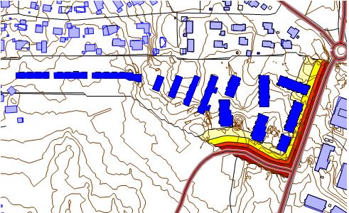 dette, og beregningsresultatene ikke lengre være gjeldende. Beregningene er utført i høyde 2 meter over terreng og ved fasader. Det er beregnet frittfeltsverdier for alle planlagte bygg. 6.