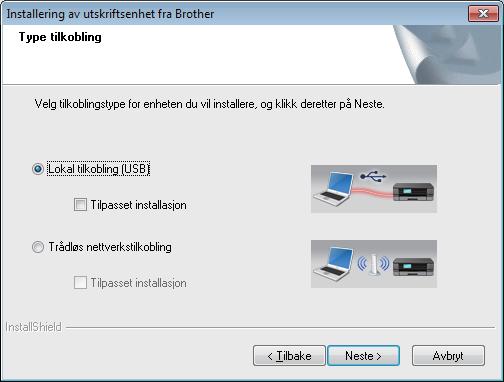 USB Windows For rukere v Windows USB-grensesnitt (Windows XP Home / XP Professionl / Windows Vist / Windows 7 / Windows 8) 0 Før du instllerer Klikk på Instllere MFL-Pro Suite, og klikk på J hvis du