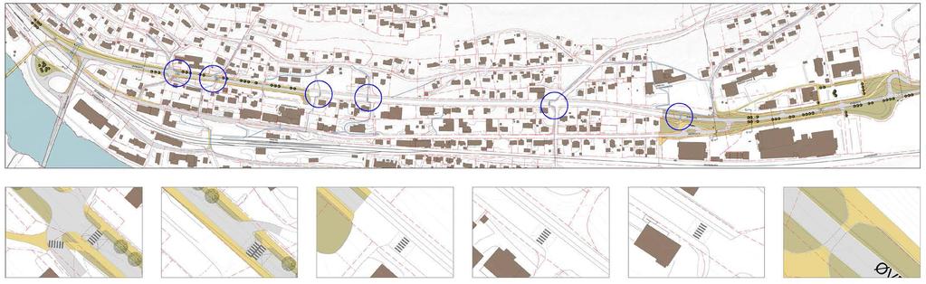 Trafikksikringstiltak i Øvregata -tettstedsgate ca.