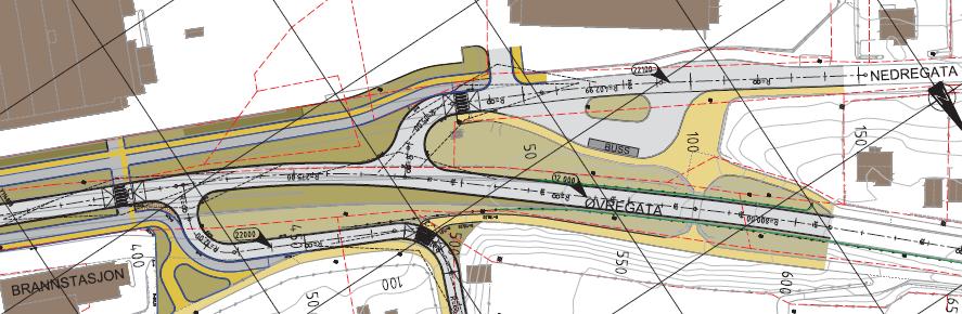 både ved Sødorp og ved Byre Det etableres nytt kryss til Nedregata vest for Sødorptunet Nedregate