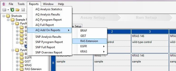 4. Velg AQ Add On Reports/RAS Extension fra Reports i menyen (figur 1).