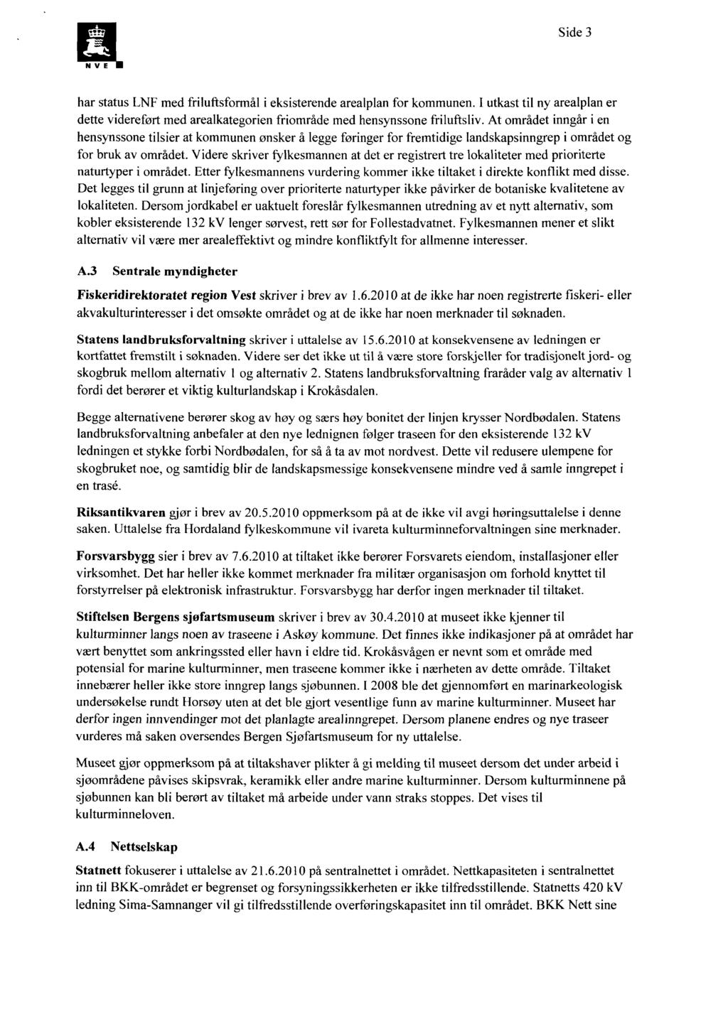 Side 3 har status LNF med friluftsformål i eksisterende arealplan for kommunen. 1 utkast til ny arealplan er dette videreført med arealkategorien friområde med hensynssone friluftsliv.