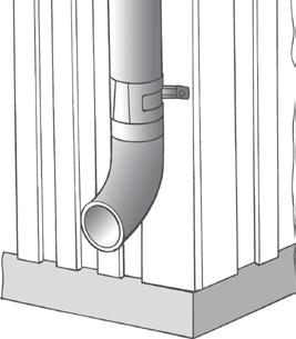 Problemløser n kobles til nedløp og fører vannet til sisterne e.l. Den har justerbar diameter (50-100 mm) og lengde (480-650 mm).