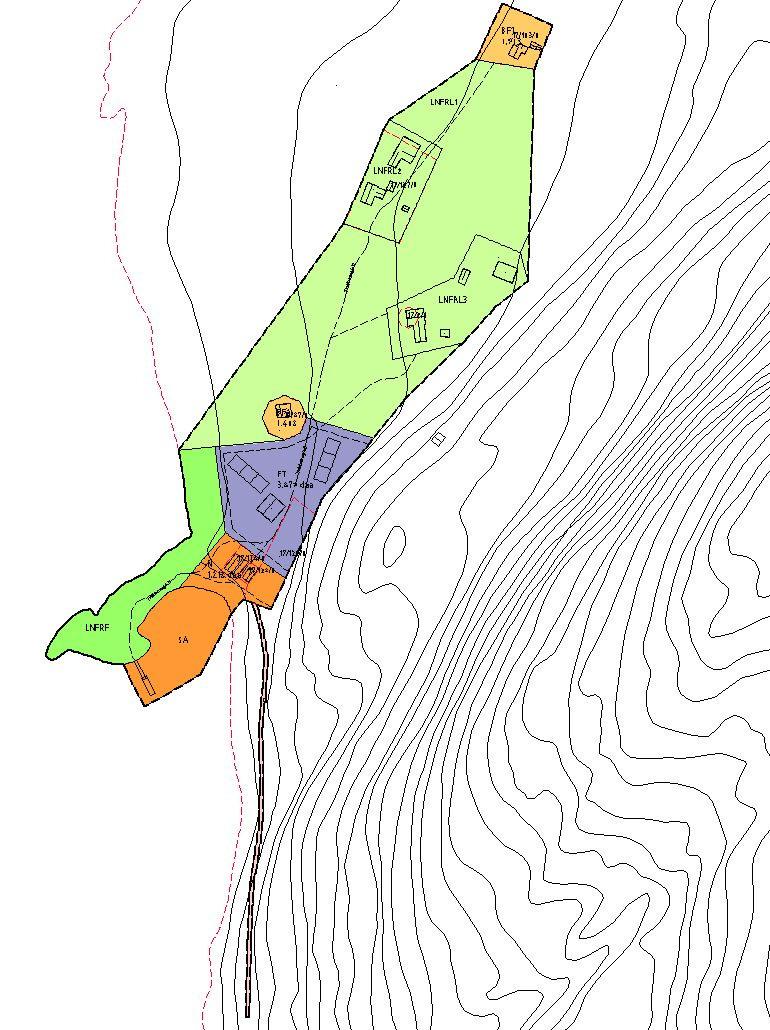 5114104 Konsekvensutredning Landskapsbilde Figuren nedenfor viser et grovutkast til plankart for området Område for utleieenheter Område hvor ny flytebrygge er tenkt innenfor eksisterende