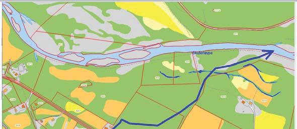 Forslag til forbindelse mellom løype 13 og løype 10 A i Austertana (1,3 km. økning).