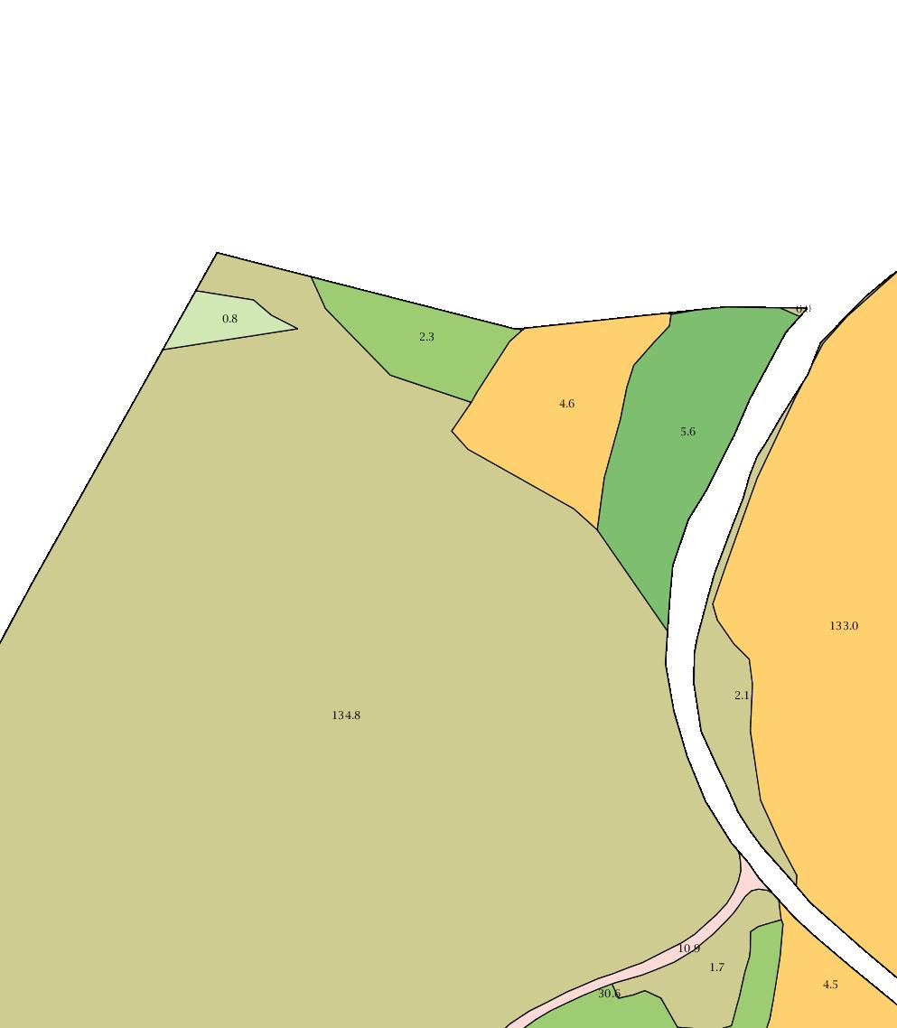 AREALTALL (DEKAR) = Fulldyrka jord 275.3 5 Overflatedyrka jord 0.0 6 Innmarksbeite 59.9 335.