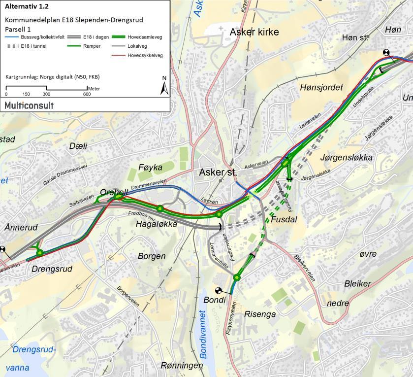 Parsell 1: E18 Drengsrud-Høn