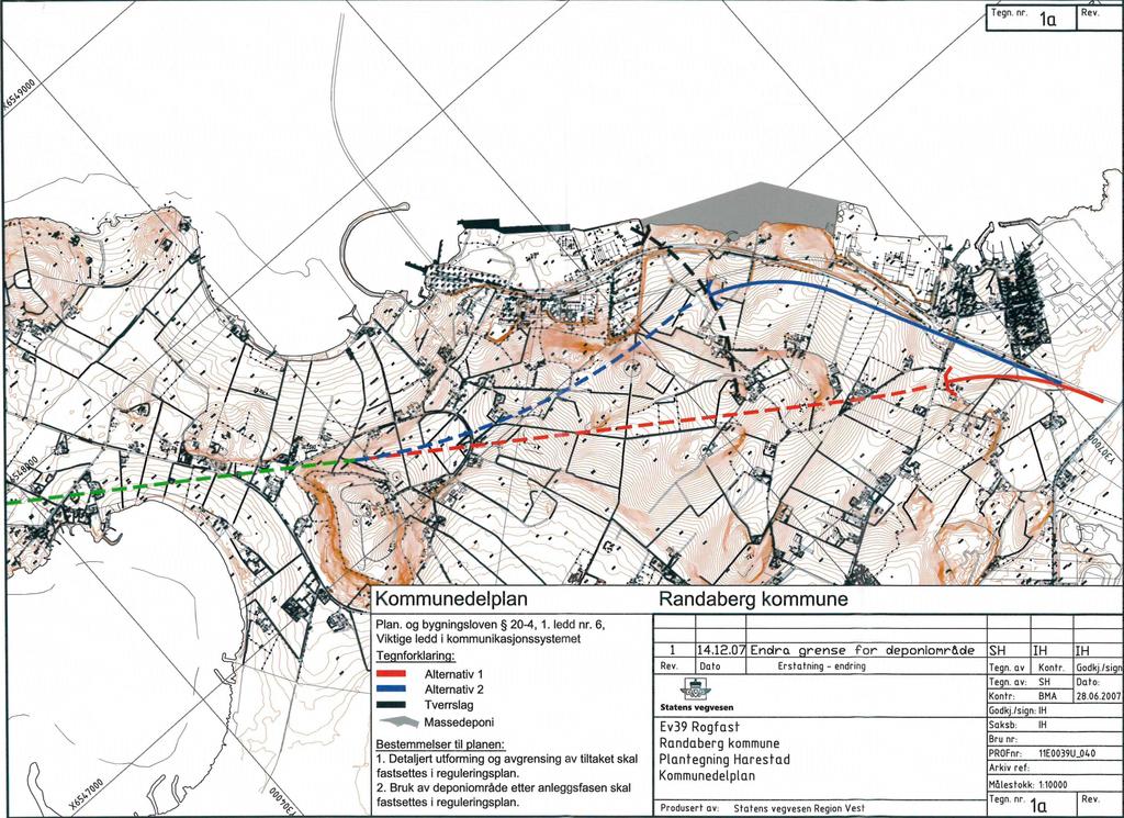 Figur 1 Vedtatt kommunedelplan for E39 Rogfast. Lovverk/retningslinjer: Forslag til reguleringsplan sendes på høring og legges ut til offentlig ettersyn.