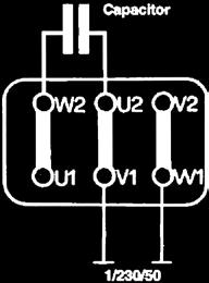 Endring til 1-fas strømtilførsel Atlas standard motor kan endres til 1-fas strømtilførsel ved å sette inn en passende kondensator: Kapasitet, μf Kondensator Spenning, VN Absorpsjon (A) 1 4AH12 6,3
