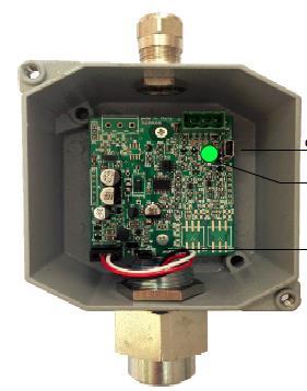 Lineær 4-20 ma Tilførsel 12-24V Tilkobling USB LED Valg av arbeidsområdet LED funksjoner Den integrerte LED i sensoren har