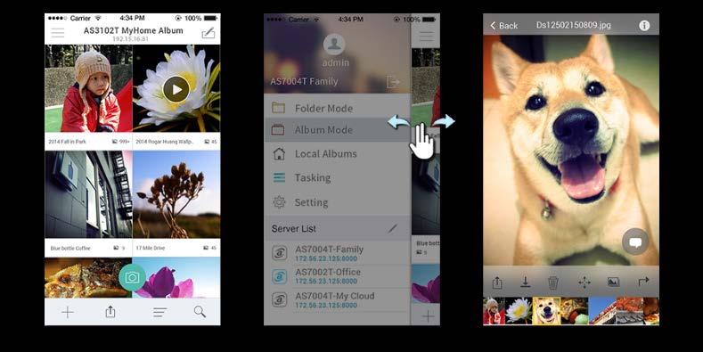 AiFoto AiFoto is ASUSTOR s photo management mobile app that interfaces with Photo Gallery on