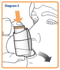 Fjern munnstykkedekslet (se figur 2), og kontroller at inhalatoren er ren og fri for støv. 2. Inhalatoren bør ristes umiddelbart før hver dose (trekk) for å sikre at inhalatorens innhold blandes godt.