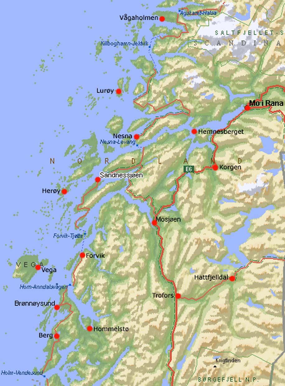 Geografi/Nøkkeltall Nordland Fylke Ca.