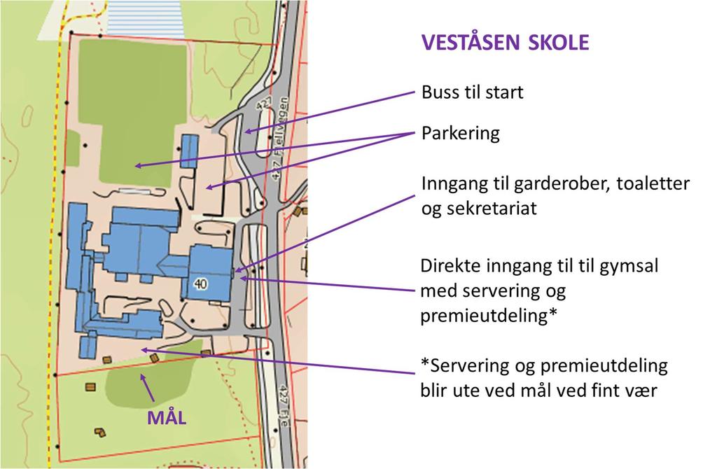 Arena: Løpsarena er ved Veståsen skole i Gjerdrum: Her er det