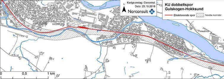 33 av 108 Figur 20: Korridoralternativer på delstrekningen Mjøndalen.