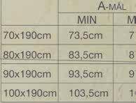 Inkluderer anslagsprofil m/magnetlist 70 x 190 cm NRF nr: