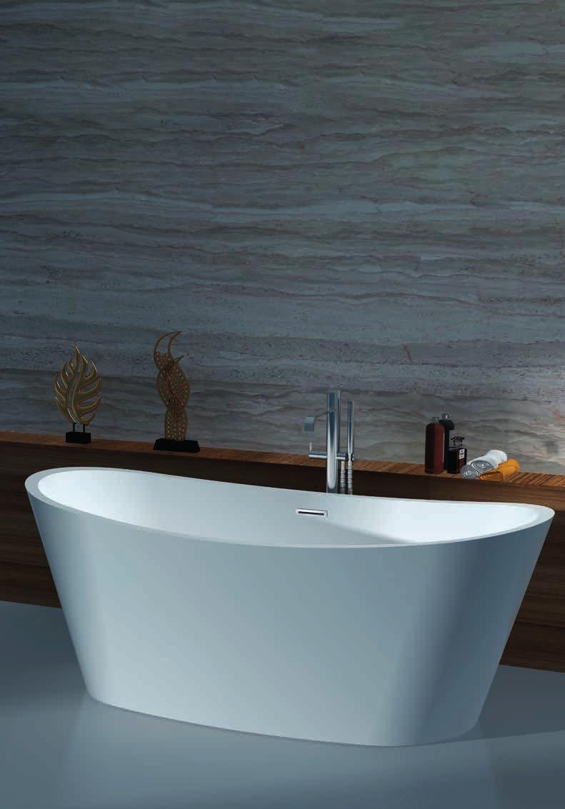 PARIS Elegant frittstående designbadekar i sanitærakryl for den kvalitetsbevisste. Tidløst og moderne badekar med utsøkt kvalitet og finish.