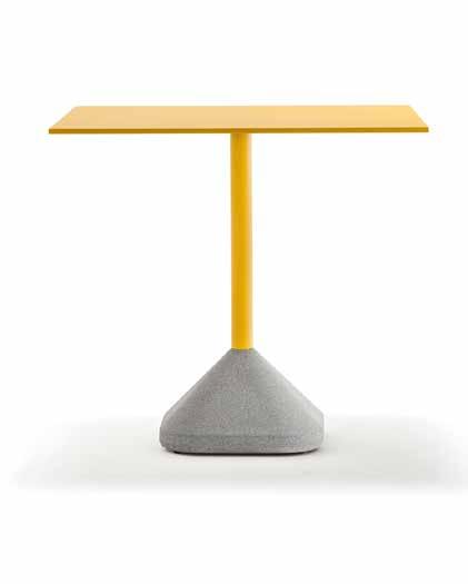 CONCRETE A table base must be durable and have a certain weight which makes it steady.