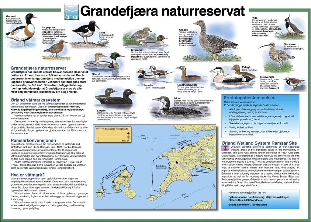 Grandefjæra ble fredet som naturreservat i 1983. Verneområdet har et areal på cirka 21 kvadratkilometer.
