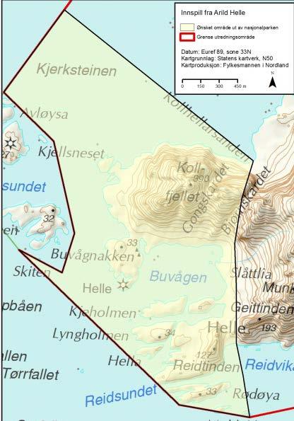 Arild Helle ønsker å ta ut Helle av nasjonalparken, se kart.