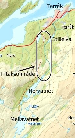 Tidligere konsesjonsgitte alternativ D var planlagt med kraftverk ved Hellifossen, inntak i Nervatnet og reguleringsmagasin i Nervatnet og Mellavatnet.