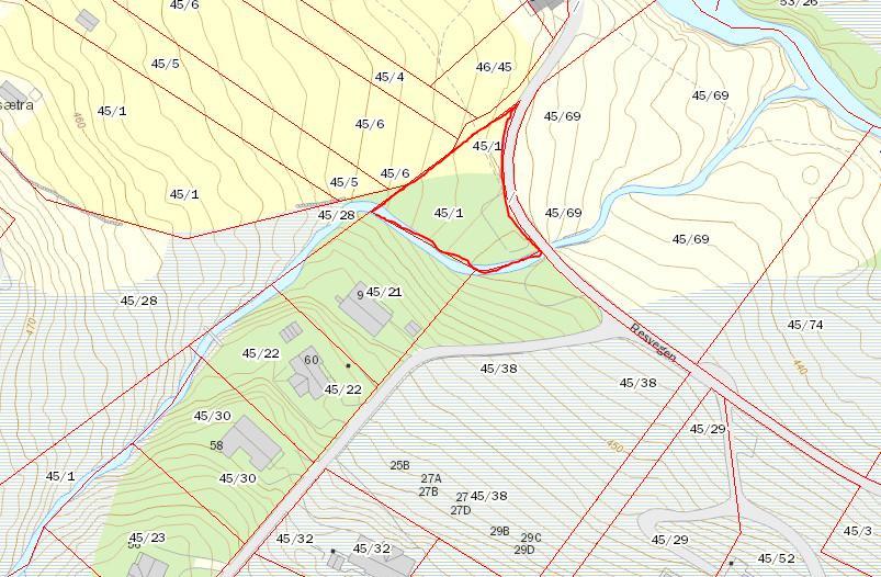 1 INNLEIING Det planleggast utbygging av fritidsbustad i planområdet eigedom 45/1 (innringa med tjukk, raud strek i figur 1) på Strandafjellet.