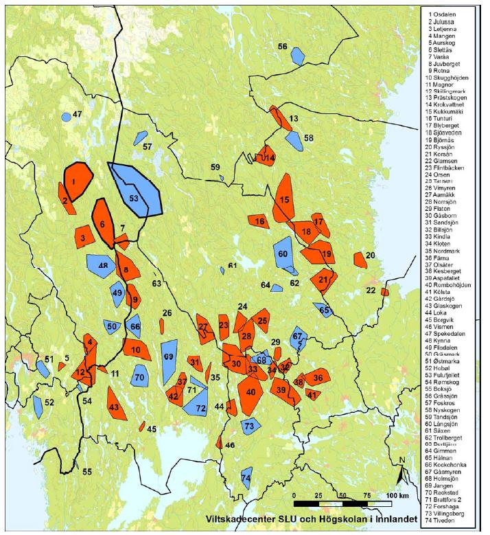 det ingen tydelige endringer i bestandstallene de siste to årene (Rovdata). Fig 1.