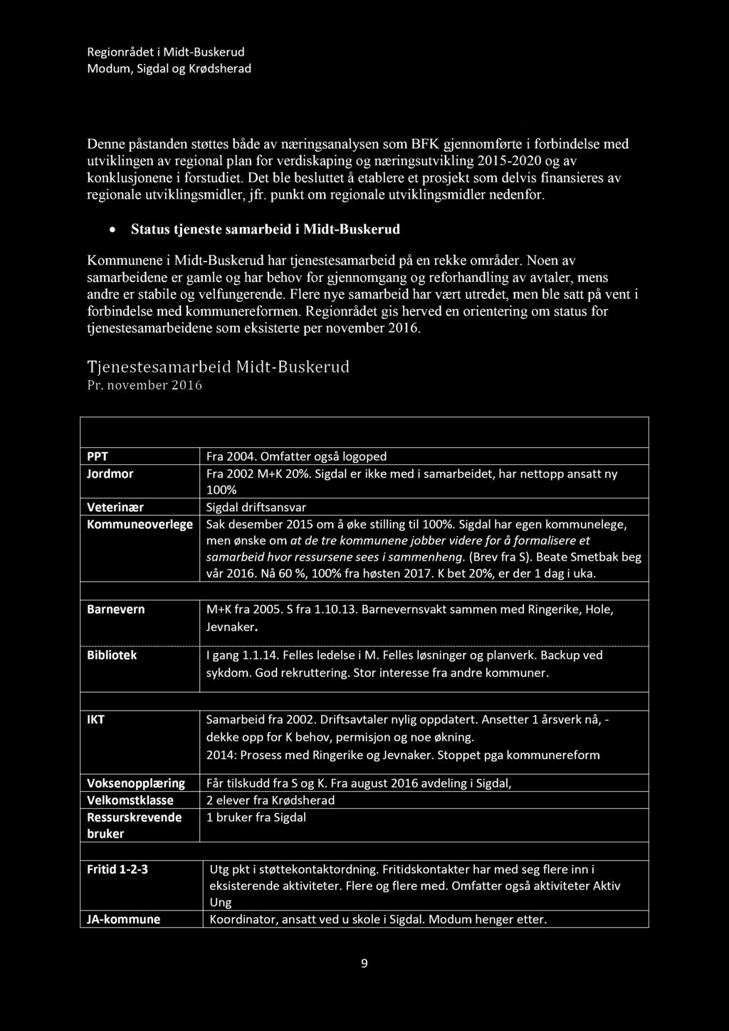 Denne påstanden støttes både av næringsanalysen som BFK gjennomførte i forbindelse med utviklingen av regional plan for verdiskaping og næringsutvikling 2015-2020 og av konklusjonene i forstudiet.