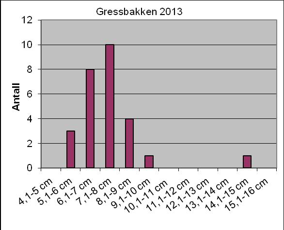 Resultater Lengde- og aldersfordeling Lengdefordelingsfigurene viser tydelig en totoppet fordeling. Dette representerer størrelseforskjellen mellom årsyngel og ettårig laks.