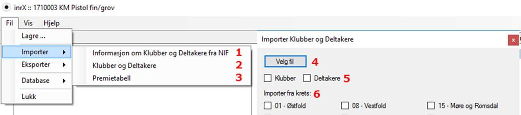 4. Her velger du hvilken informasjon som skal være med på resultatlisten. Det er ikke mulig å gjøre valg her dersom man velger NIF (csv) eller NorgesFelt (xml) som filformat. 5.