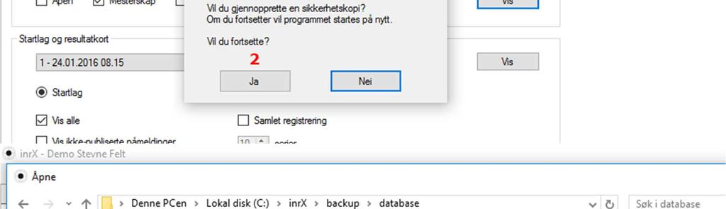 [sekund]-storage.db3 Dette gjør det enkelt å finne den sikkerhetskopien som er nyest, eller fra den datoen og tidspunktet du ønsker. inrx er som standard satt opp til å ta sikkerhetskopi for hvert 30.