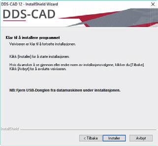 Velg hvilke snarveier som skal installeres og trykk Neste : Det er nå klart til å installere DDS-CAD.
