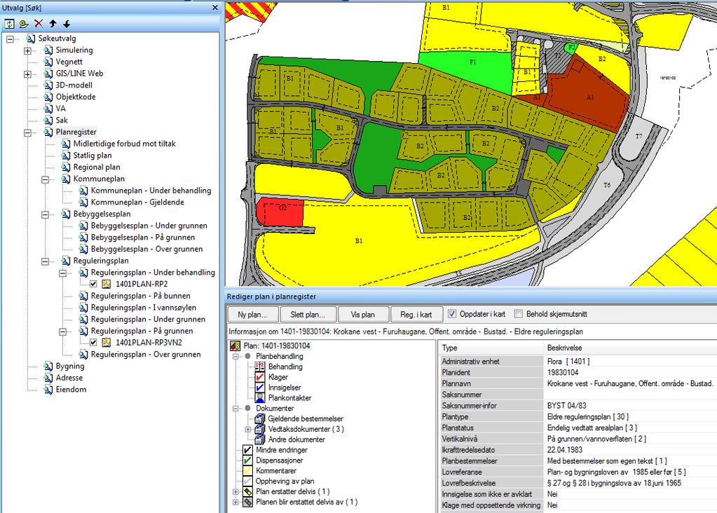 PLANREGISTER I GISLINE Planområde med plandata ihht SOSI-plan Organisering av datalag Arealplan Nøkkeldata