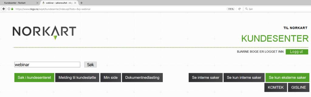 Norkart Kundesenter Logg på