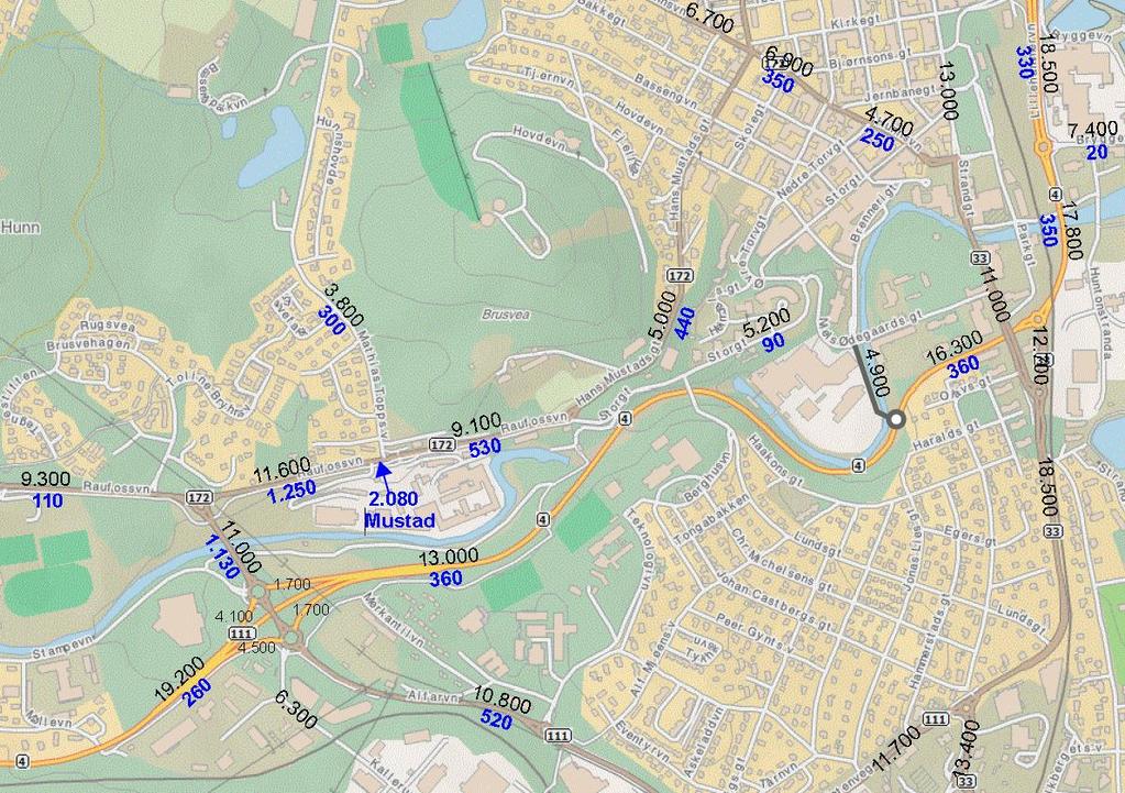 Figur 2-4: ÅDT 2035 - planforslaget med en