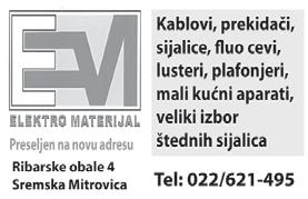 Тел: 064/135-98-34 - Про да јем брач ни ле жај. Тел: 622-626 - Про да јем пећ за ЦГ Шта длер.тел: 063/77-185-27 - Про да јем трак тор Зе тор кри стал 80-11, мо гу ћа за ме на.