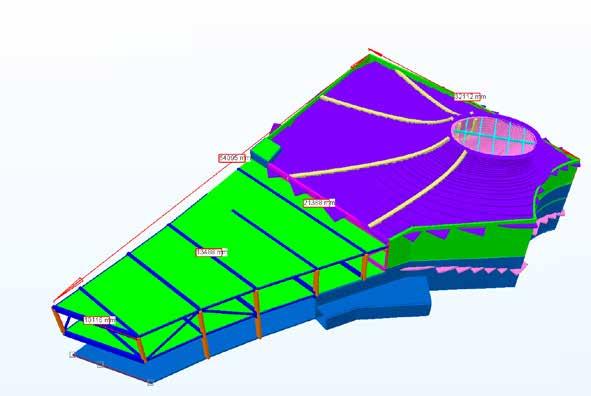 roof (,0 kpa ;,00 kpa) Figur 7: LL loads on area elements: office floor and