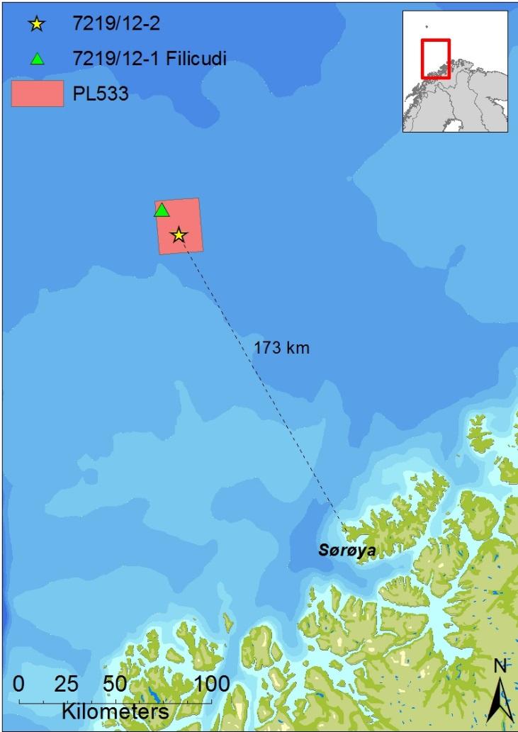 1 INNLEDNING 1.1 Aktivitetsbeskrivelse Lundin Norway AS (heretter Lundin) planlegger boring av letebrønn 7219/12-2 i PL533 i Barentshavet. Brønnen ligger ca.