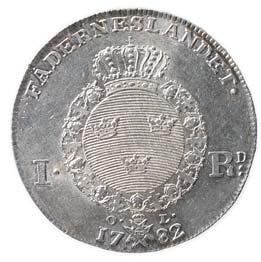 47b 01 1 500,- 935 Sweden: 1 Riksdaler 1781. SM.
