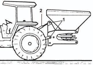 2) ERCOLE-sprederne er utstyrt med to tilkoblingsstillinger. Den første stillingen (pos. 1 Fig. 3) er for vanlig gjødsling. Den andre stillingen (pos. 2 Fig.