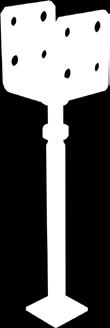 2310-40-006 100 70 4,0 10 Justerbare stolpskor Boltehull: Stål, varmforzinket etter sveising (FZV) Ø 10 mm, Ø 12 mm Justerbare stolpesko kan