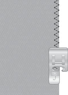Velg: Elastisk tynt stoff og søm/ overlock-teknikk (Exclusive SEWING ADVISOR -funksjonen velger den elastiske sømmen). Bruk: Trykkfot A og størrelse 75 stretchnål som anbefales.