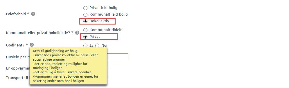 Feil markering Hvis kommunen mener at en oppgitt verdi er feil kan man feilmarkere feltet ved å trykke på det røde krysset. Saken vil da få et V09 avslag avslag pga av feil eller mangler.