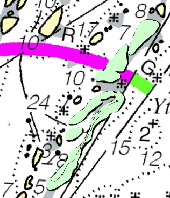 Oversiktskart for område med spredt bebyggelse Sandsundvær.