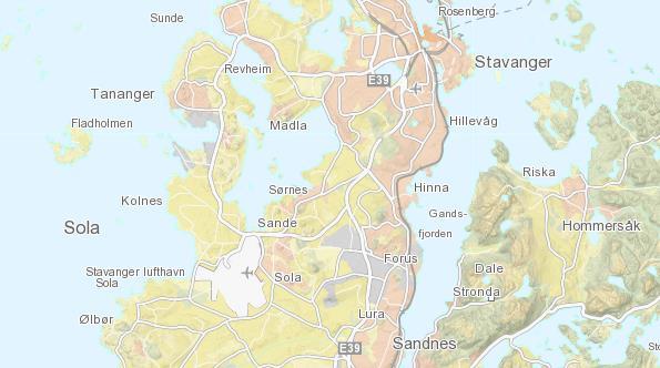 Beliggenhet og vindstatistikk for området Beliggenhet Planområdet befinner seg nord på Jåsund-halvøya i Sola kommune. Planområdet ligger 8 km vest for Stavanger sentrum og ca.