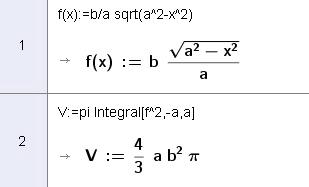 a) y b 1 x a y b x 1 y a x a b a y b 1 a a x y b a a x ): Øvre del: fx b a a x b) Grunnlinje: AB c c c Høyde: BC fc b a a c Areal: Ax cfc bc a a c Størst rektangelareal hvis c a c) Volum ellipsoide: