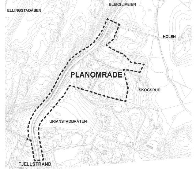 Influensområdet inkluderer planområdet samt et areal utenfor dette.